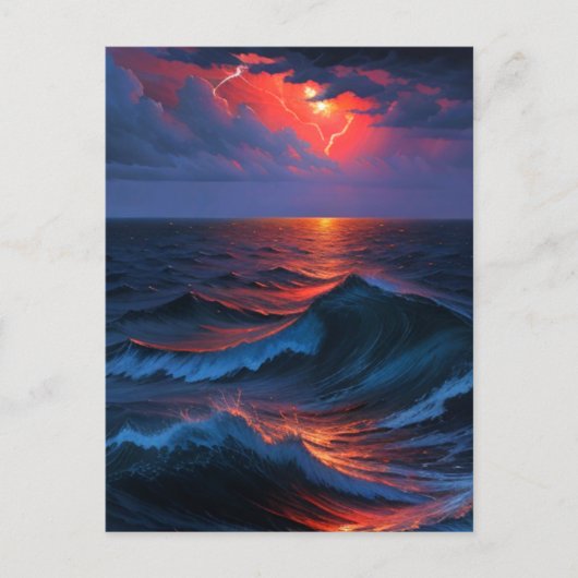 Zee Storm Art Briefkaart (Voorkant)