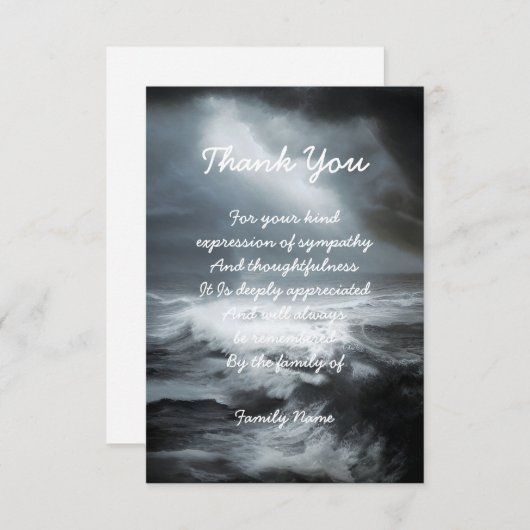 Zee Storm Bedankkaart (Voorkant / Achterkant)