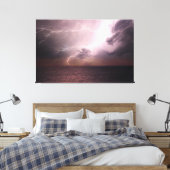 Zee Storm bliksemgolf Canvas Afdruk (Insitu (Slaapkamer))