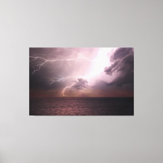 Zee Storm bliksemgolf Canvas Afdruk (Voorkant)