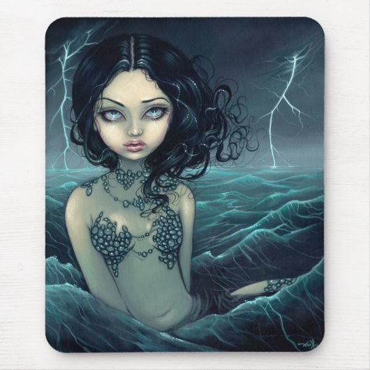 Zee Storm gothic mermaid Mousepad Muismat (Voorkant)
