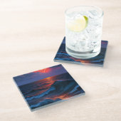 Zee Storm met Bliksem Onderzetter (Schuin)
