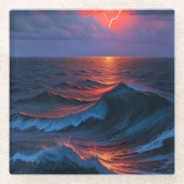 Zee Storm met Bliksem Onderzetter