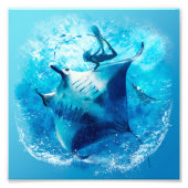 Zee-straal en -duiker foto afdruk (Voorkant)