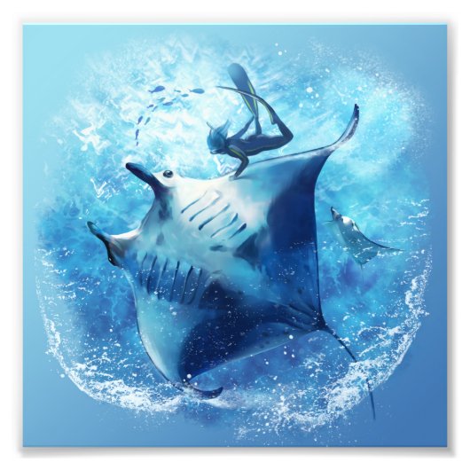 Zee-straal en -duiker foto afdruk (Voorkant)