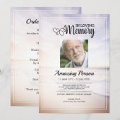 Zee strand Funeral order of service Invitation Kaart (Voorkant / Achterkant)