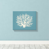 Zee strand House Coral Wall Art Canvas (Insitu (Houten vloer))