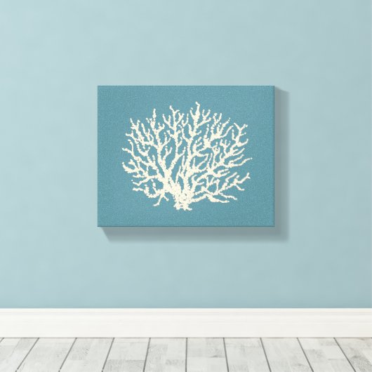 Zee strand House Coral Wall Art Canvas (Insitu (Houten vloer))