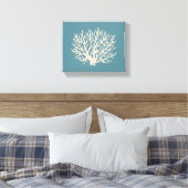 Zee strand House Coral Wall Art Canvas Afdruk (Insitu (Slaapkamer))