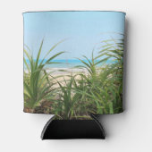 zee, strand, palm, natuur, zomer, boom, tropisch; blikjeskoeler (Voorkant)