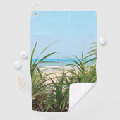 zee, strand, palm, natuur, zomer, boom, tropisch; golfhanddoek (Insitu)