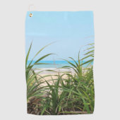 zee, strand, palm, natuur, zomer, boom, tropisch; golfhanddoek (Voorkant)