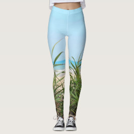zee, strand, palm, natuur, zomer, boom, tropisch; leggings
