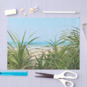 zee, strand, palm, natuur, zomer, boom, tropisch; tissuepapier (Craft)