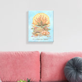 Zee Strand Strand Sfeer Turquoise en Paarse Poster Canvas Afdruk (Insitu (Woonkamer))