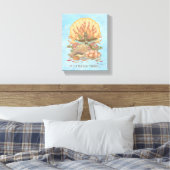 Zee Strand Strand Sfeer Turquoise en Paarse Poster Canvas Afdruk (Insitu (Slaapkamer))