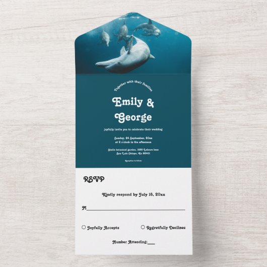 Zee strand van marinescheepvaart onderwater all in one uitnodiging (Binnen)