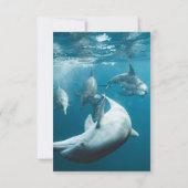 Zee strand van marinescheepvaart onderwater RSVP kaartje (Achterkant)