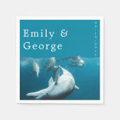 Zee strand van marinescheepvaart onderwater servet (Voorkant)