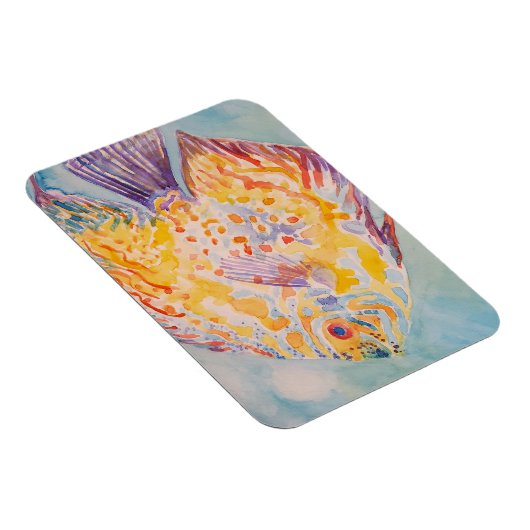 Zee strand Vissen waterverf Magneet (Rechterzijde)