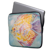 Zee strand waterverf laptop sleeve (Voorkant Links)