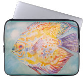 Zee strand waterverf laptop sleeve (Voorkant)