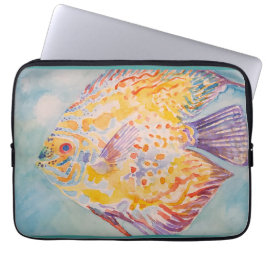 Zee strand waterverf laptop sleeve