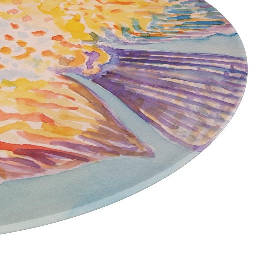 Zee strand waterverf snijplank (Hoek)