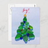 Zee, strandglas Kerstkaart Vakantie Feestdagenkaart (Voorkant / Achterkant)