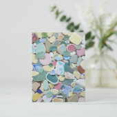 Zee strandglas kunststoffotopotten briefkaart (Staand voorkant)