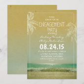 zee - strandgolven en palms verlofpartij uitnodige kaart (Voorkant / Achterkant)