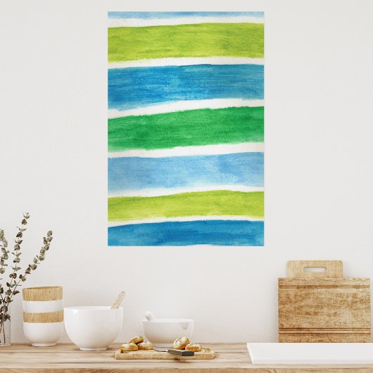 Zee Stripes Art Print Poster (Keuken)