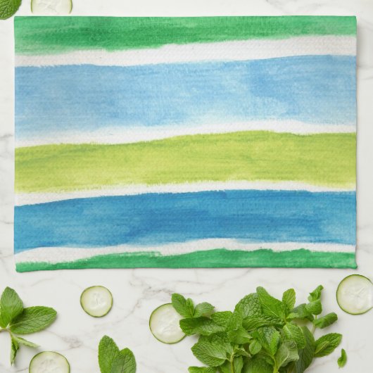 Zee Stripes Art Print Theedoek (Gevouwen)