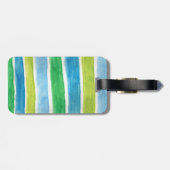 Zee Stripes: blauw en groen Bagagelabel (Achterkant horizontaal)