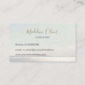 Zee Sun Ocean Travel Blue Modern Stylish Gold Visitekaartje (Achterkant)