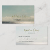 Zee Sun Ocean Travel Blue Modern Stylish Gold Visitekaartje (Voorkant / Achterkant)