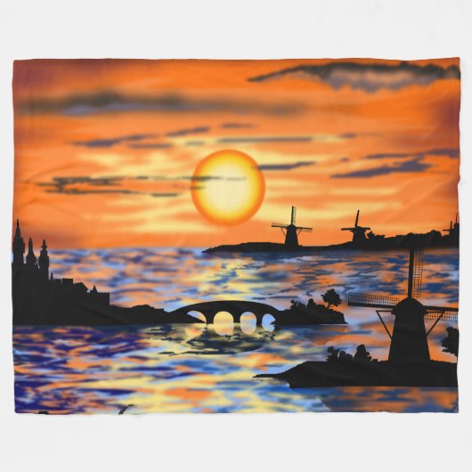 Zee Sunrise Fleece Blanket (Voorkant (Horizontaal))