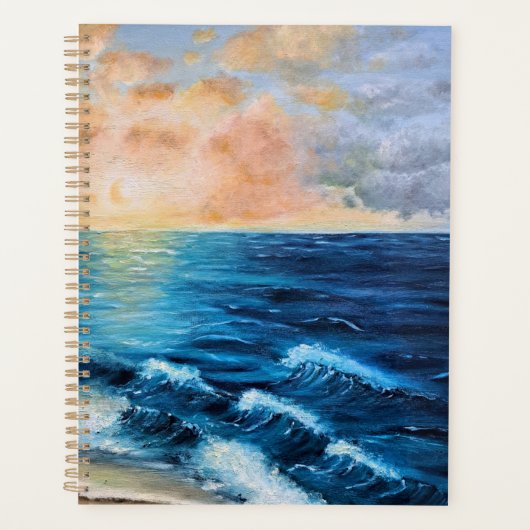 Zee Sunrise Ocean Beach Wolken Rust Magic A Planner (Voorkant)
