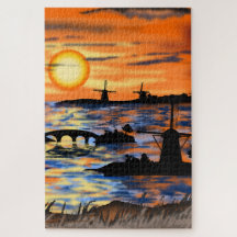 Zee Sunrise Puzzle Nederland Landschap