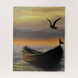 Zee Sunset Boat and Seagull Puzzle Gift Legpuzzel