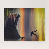 Zee Sunset Boat Puzzel (Horizontaal)