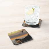 Zee Sunset Boat Seagull Flying Beverage Coaster Bier Onderzetter (Rechterzijde)