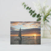 Zee Sunset Briefkaart (Staand voorkant)