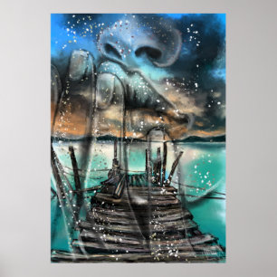 Zee Sunset Dreams Poster Print - Kunst schilderen