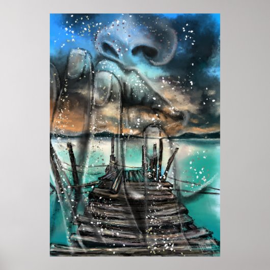 Zee Sunset Dreams Poster Print - Kunst schilderen (Voorkant)