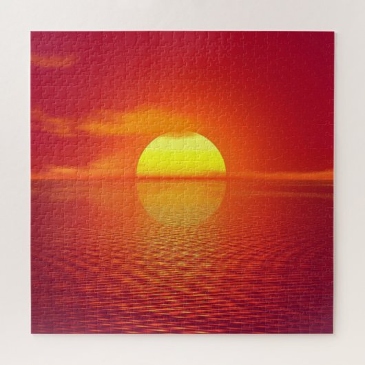 Zee Sunset Jigzaag Puzzle Foto Legpuzzel (Horizontaal)