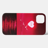 Zee Sunset Love Hear Romantic Black Red Jouw naam Case-Mate iPhone Case (Achterkant (horizontaal))