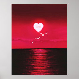 Zee Sunset Love Poster Romantic - Jouw tekst Name