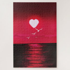 Zee Sunset Love Puzzle Romantic - Painting Legpuzzel