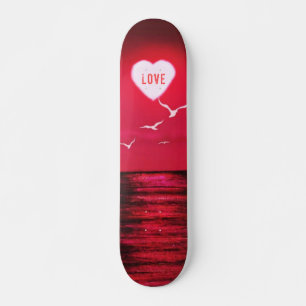 Zee Sunset Love Skateboard Romantic Black Red